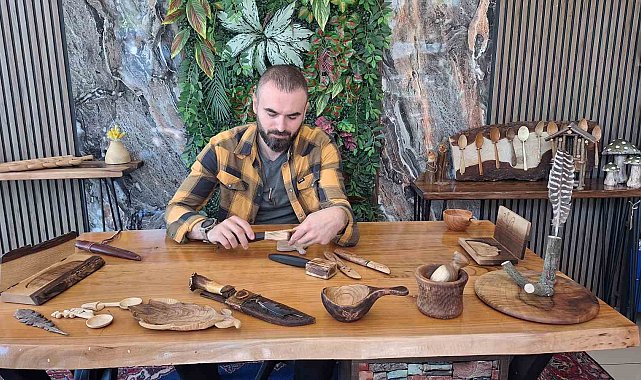 Hobisi işe dönüştü, Trabzon'dan dünyaya el emeği ahşap ürünler gönderiyor
