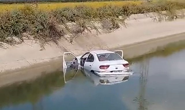 Adana'da otomobil sulama kanalına devrildi: 1 ölü, 2 yaralı