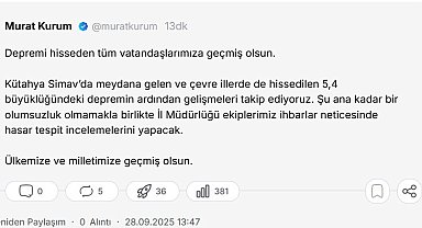 Bakan Kurum: "Depremi hisseden tüm vatandaşlarımıza geçmiş olsun"