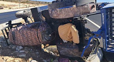 Beton mikseri traktöre çarptı: 1 yaralı