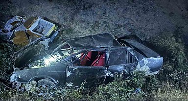 Bilecik'te kontrolden çıkan otomobil şarampole uçtu