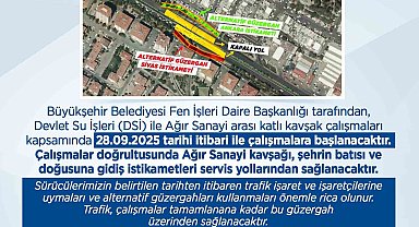 Büyükşehirden sürücülere 'alternatif yol' uyarısı