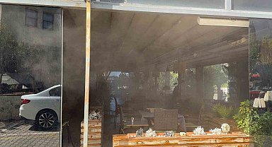 Gazipaşa'da kafe bacasındaki yangını itfaiye ekipleri söndürdü