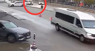 Yayaların ölümden döndüğü anlar kamerada